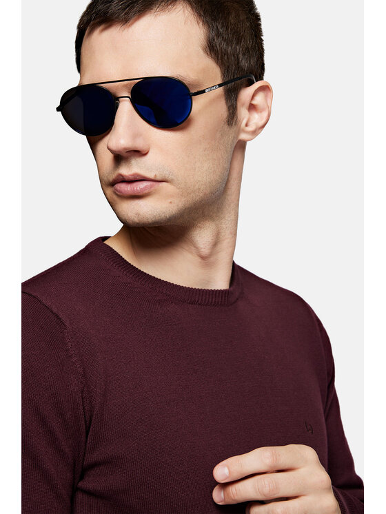 Lancerto Lancerto Sweter Tony SW073223000080 Bordowy Regular Fit