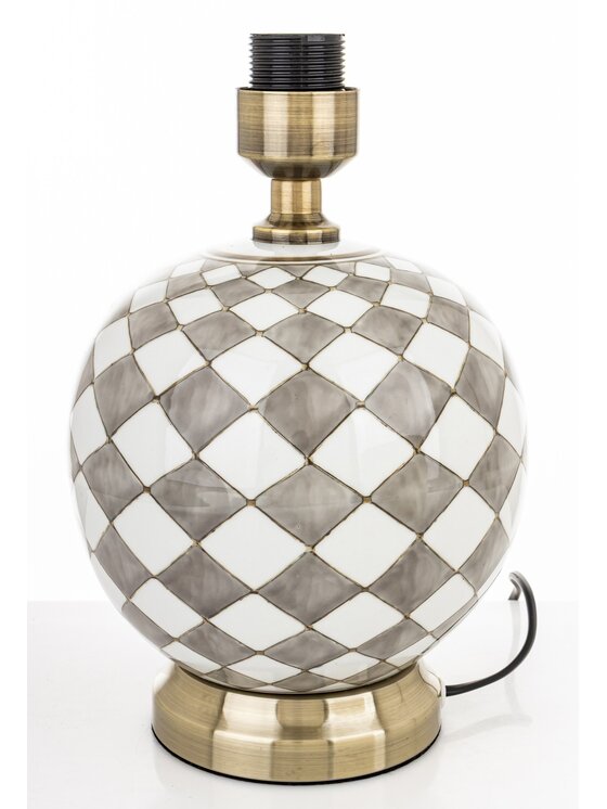 MIAhome MIAhome Lampka nocna ceramiczna LAVIA w kratkę Beżowy