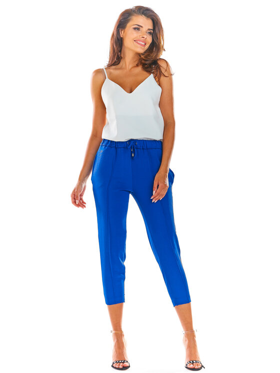 Awama Awama Spodnie damskie A306 Niebieski Basic Fit