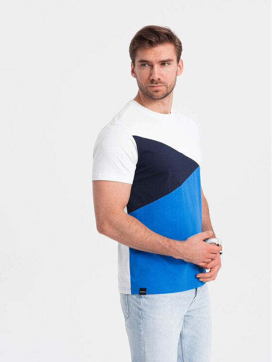 Ombre Ombre T-Shirt OM-TSCT-0174 Modrá Regular Fit