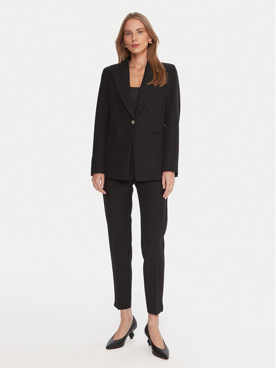 Maryley Maryley Pantaloni din material 25IB52Z/M17/43NE Negru Regular Fit