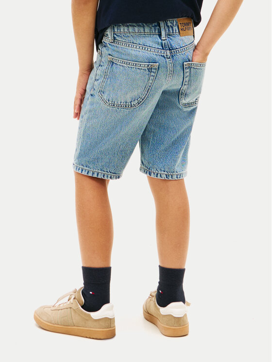 Tommy Hilfiger Tommy Hilfiger Jeans kratke hlače KB0KB10237 Modra Straight Leg