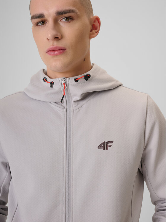 4F 4F Bluza MONOCHROME MOVEMENT Szary jasny Regular Fit