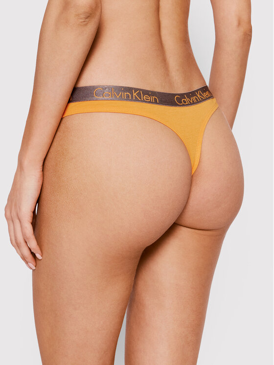 Calvin Klein Underwear Calvin Klein Underwear Stringi 000QD3539E Pomarańczowy
