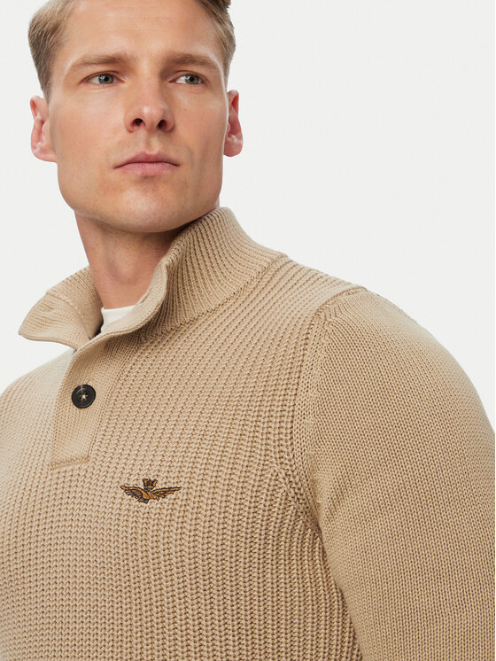 Aeronautica Militare Aeronautica Militare Пуловер 262MA1572UL00409 Бежов Regular Fit