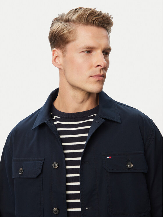 Tommy Hilfiger Tommy Hilfiger Kurtka koszulowa Blend MW0MW43471 Granatowy Regular Fit