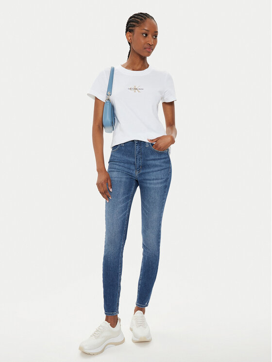 Calvin Klein Jeans Calvin Klein Jeans T-Shirt Monologo J20J223563 Weiß Slim Fit