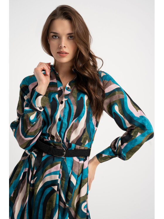 CLICK CLICK Φόρεμα καθημερινό 60-6171 Έγχρωμο Regular Fit