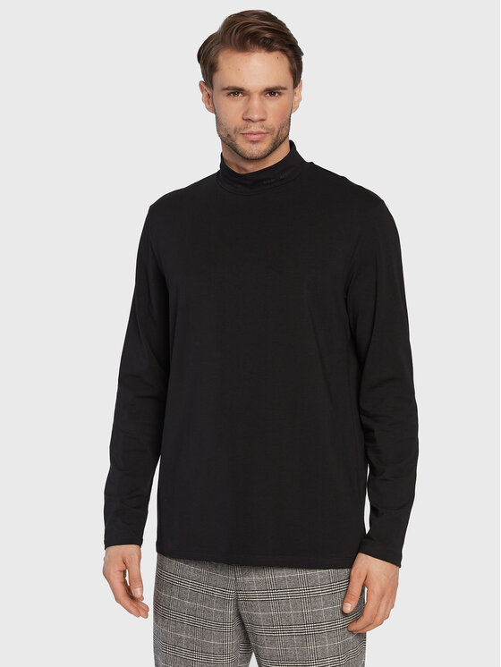 KARL LAGERFELD Majica z dolgimi rokavi 755031 524221 Črna Slim Fit