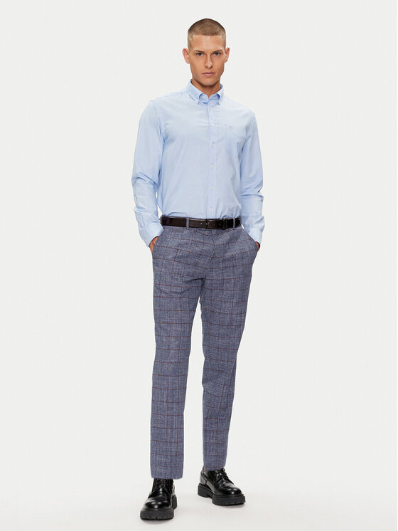 Bugatti Bugatti Πουκάμισο 9350 98800 Γαλάζιο Slim Fit