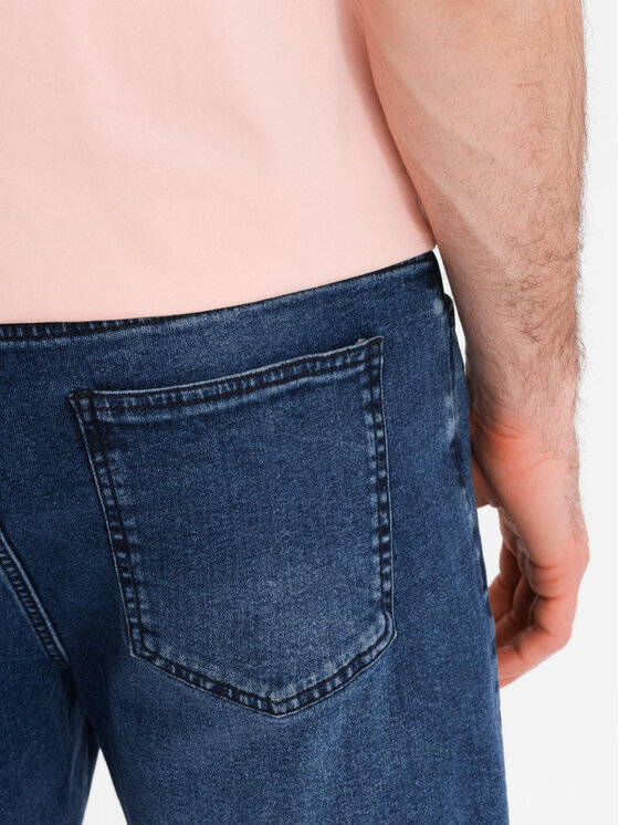 Ombre Ombre Szorty jeansowe OM-SRDS-0192 Granatowy Regular Fit