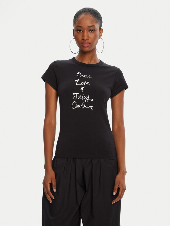 Juicy Couture Juicy Couture Tricou JCNCT225458 Negru Regular Fit
