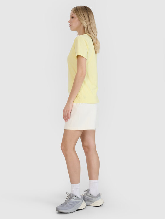 4F 4F T-Shirt MIDSHOP TEXTILE Żółty jasny Regular Fit