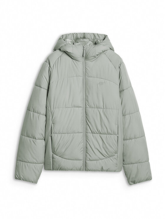4F 4F Kurtka puchowa MIDSHOP TEXTILE Szary Regular Fit