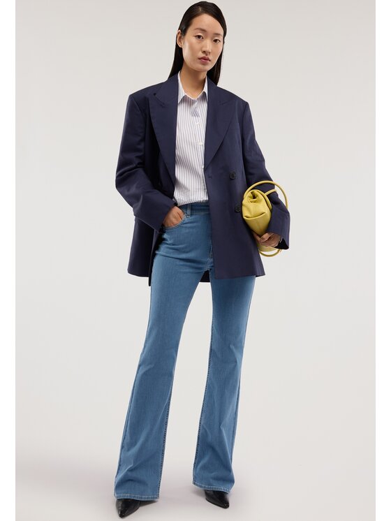 Trussardi Trussardi Jeansy P4419200364N0DF Turkusowy Flare Fit