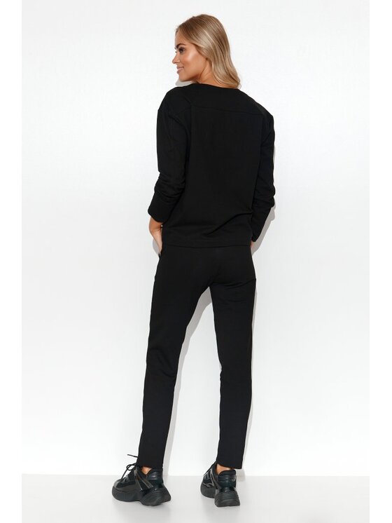 Makadamia Makadamia Dres M782 Czarny Comfortable Fit