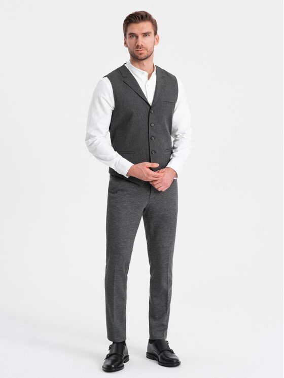 Ombre Ombre Kamizelka OM-BLZV-0109 Szary Fitting Fit