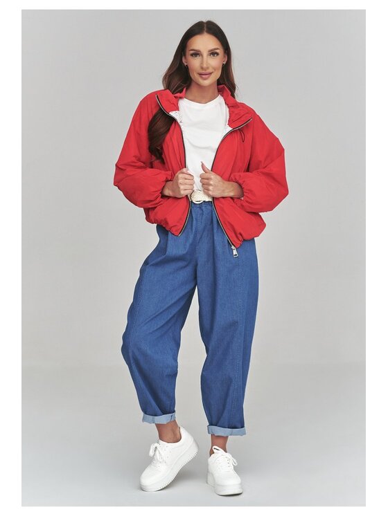 Makadamia Makadamia Kurtka przejściowa C58 Czerwony Loose Fit