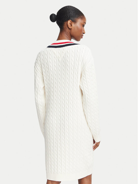 Tommy Jeans Tommy Jeans Φόρεμα υφασμάτινο DW0DW23540 Λευκό Relaxed Fit