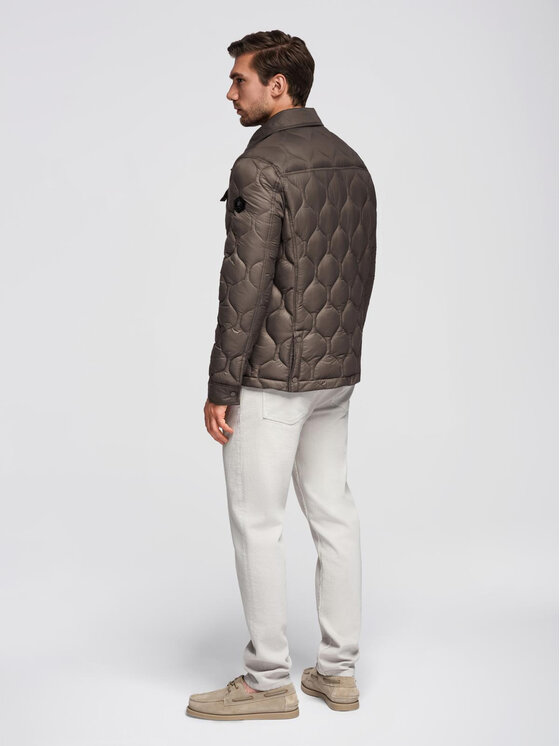 Ombre Ombre Kurtka zimowa OM-JALP-0215 Brązowy Regular Fit