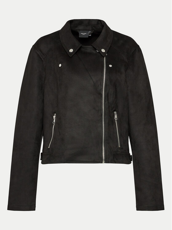 Vero Moda Curve Vero Moda Curve Μπουφάν από απομίμηση δέρματος Jose 10308583 Μαύρο Slim Fit