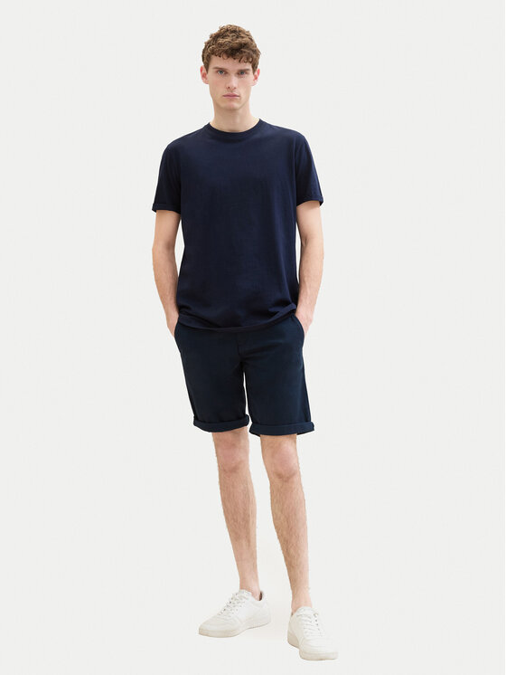 Tom Tailor Tom Tailor Szorty materiałowe 1040227 Granatowy Slim Fit