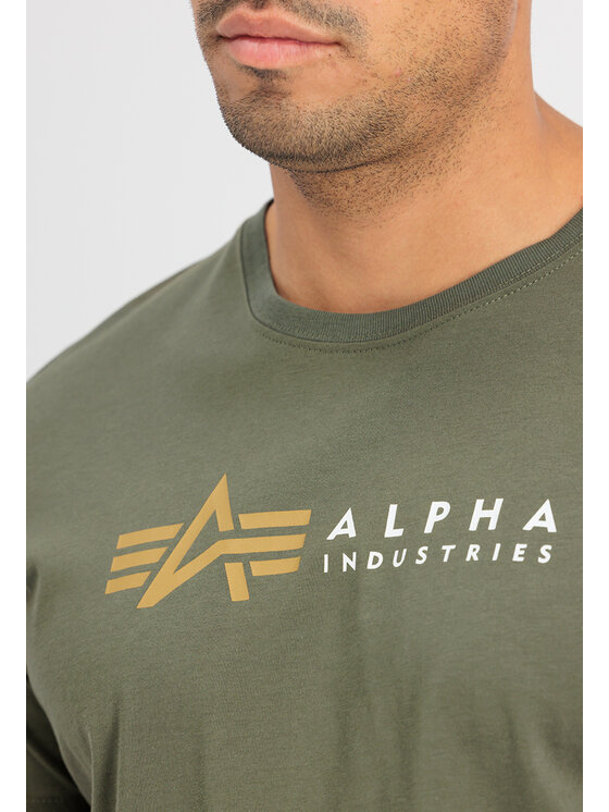 Alpha Industries Alpha Industries Tričko AI.118502-142-XXL Kaki Regular Fit