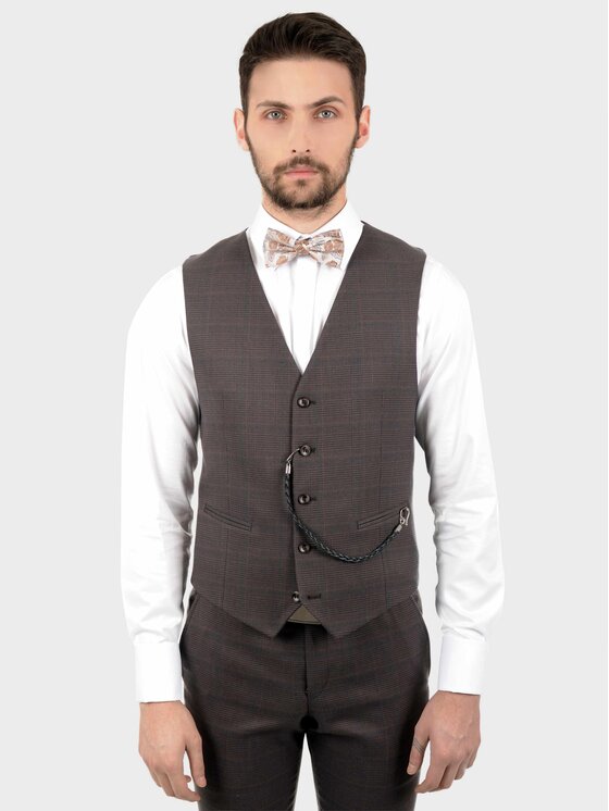 Evenemen Evenemen Kamizelka JOCKER Brązowy Slim Fit
