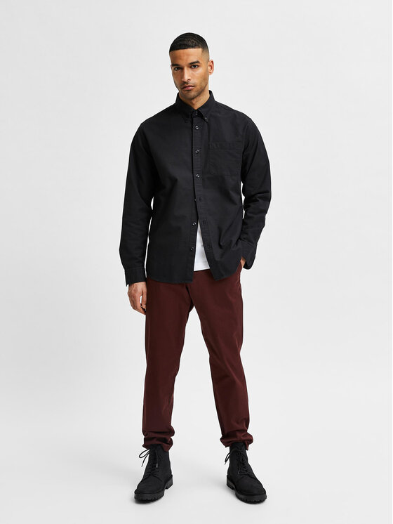 Selected Homme Selected Homme Πουκάμισο Rick 16077359 Μαύρο Regular Fit