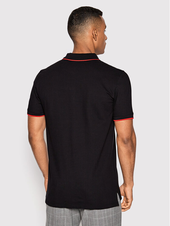 HUGO Hugo Polo majica Dinoso222 50467344 Črna Slim Fit
