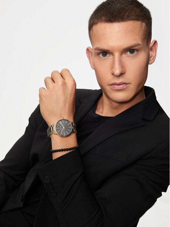 Armani Exchange Armani Exchange Súprava hodiniek a náramku Cayde Gift Set AX7119 Zlatá