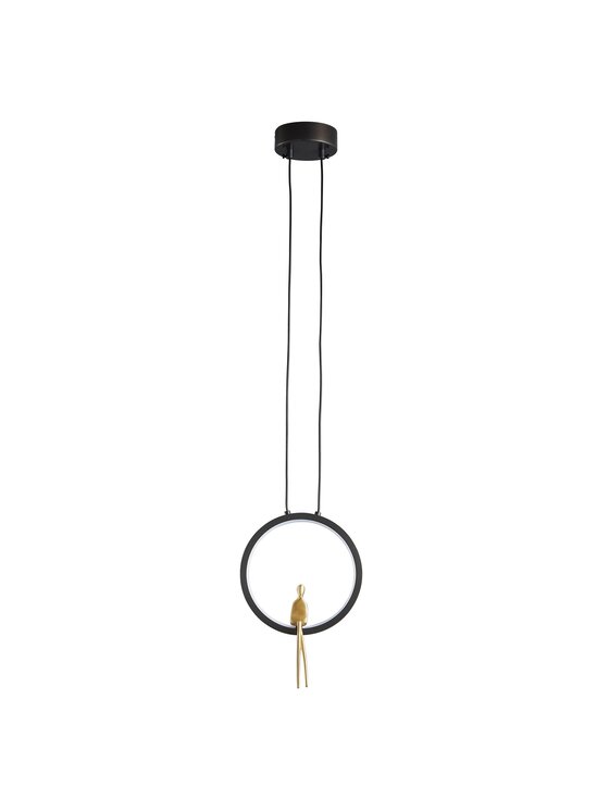 MIAhome MIAhome Lampa wisząca AMICI led czarno złota 27 cm Czarny