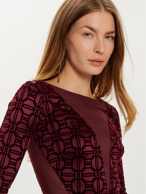 Elisabetta Franchi Elisabetta Franchi Body BO-011-47E2 Bordeaux Slim Fit