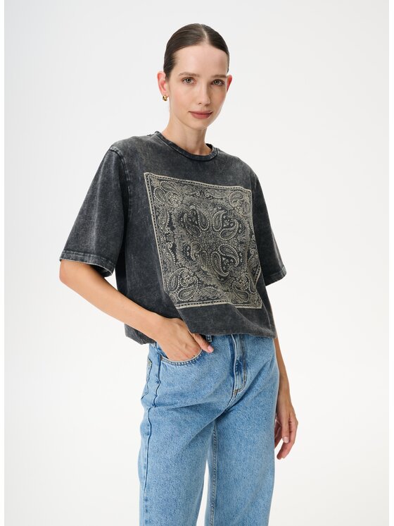 LEBRAND LEBRAND T-Shirt Danny Szary ciemny Regular Fit