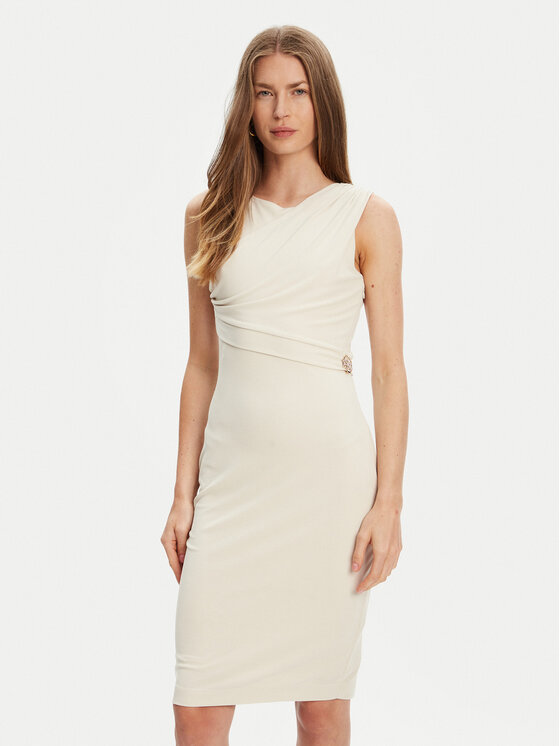 Guess Guess Vsakodnevna obleka W5YK27 KAQL2 Écru Regular Fit
