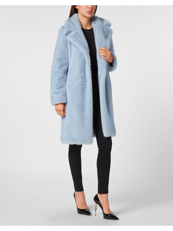 PHILIPP PLEIN PHILIPP PLEIN Kabát 19715 Světle modrá Loose Fit