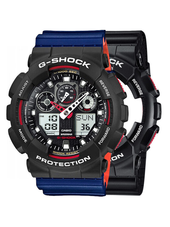 Casio Casio Zegarek SET GA-100-1A4ER + BEZEL 10508136 + PASEK 10527467 Czarny