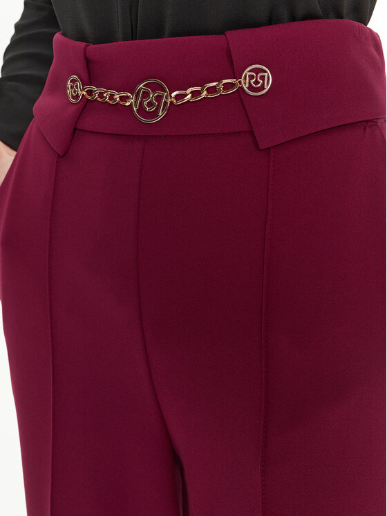 Rinascimento Rinascimento Hlače iz tkanine CFC0120004003 Bordo rdeča Regular Fit