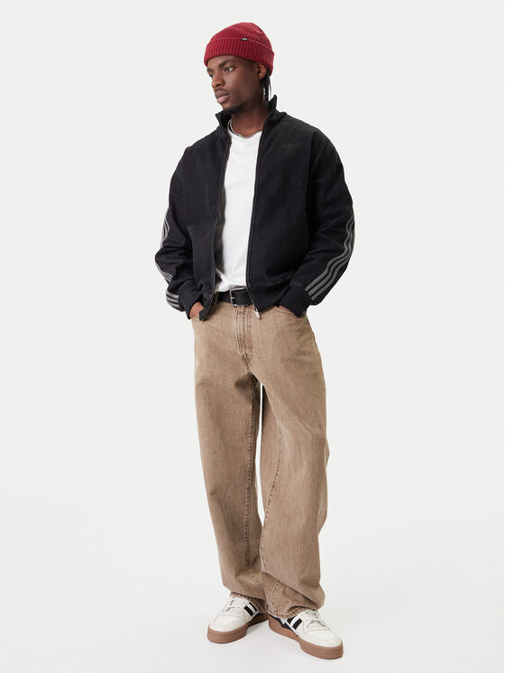 adidas adidas Суитшърт adicolor Denim Firebird KD1516 Черен Loose Fit