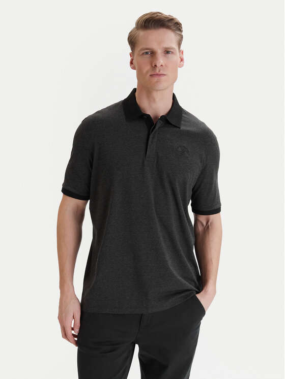 Beverly Hills Polo Club Beverly Hills Polo Club Тениска с яка и копчета W126-BHMPO-1028-48M Черен Regular Fit
