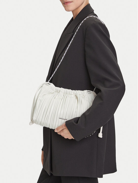 Calvin Klein Calvin Klein Torbica Drawstring Plisse Crossbody LV04F3076G Bijela