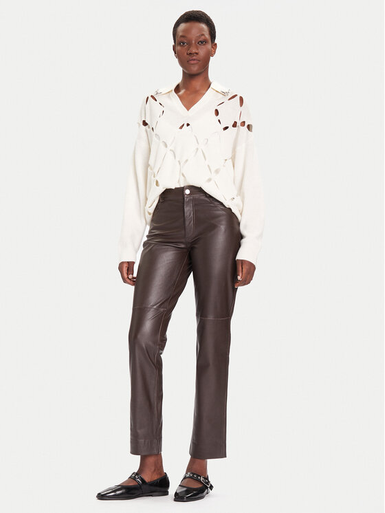 Liu Jo Liu Jo Πουλόβερ MF5038 MS009 Λευκό Regular Fit