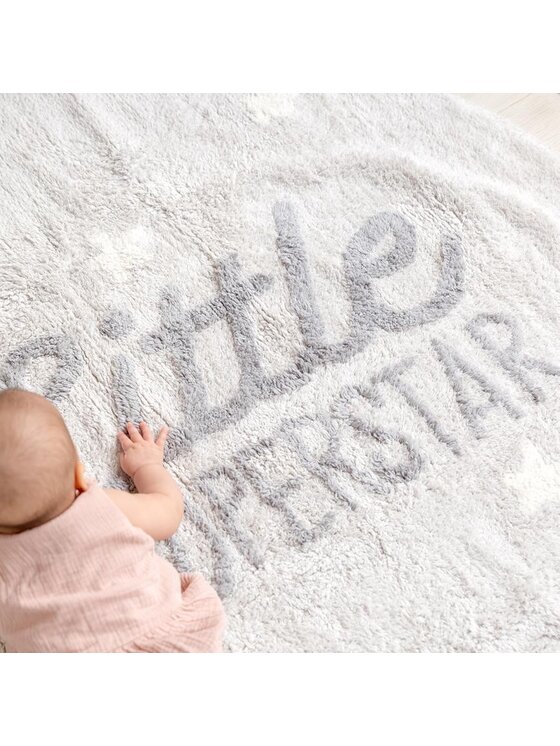 Lorena Canals Lorena Canals Dywan dziecięcy Dywan Bawełniany Little Superstar Ø120 cm Mr Wonderful Szary