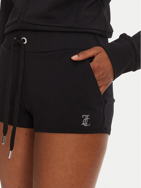 Juicy Couture Juicy Couture Pantaloni scurți sport JCWHS125312 Negru Loose Fit