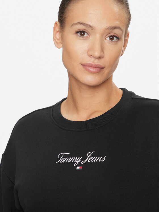 Tommy Jeans Tommy Jeans Bluza Essential Logo DW0DW16140 Czarny Relaxed Fit