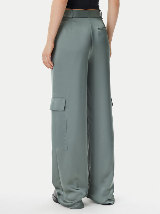 HUGO HUGO Hlače iz tkanine Hanira-1 50530080 Zelena Relaxed Fit