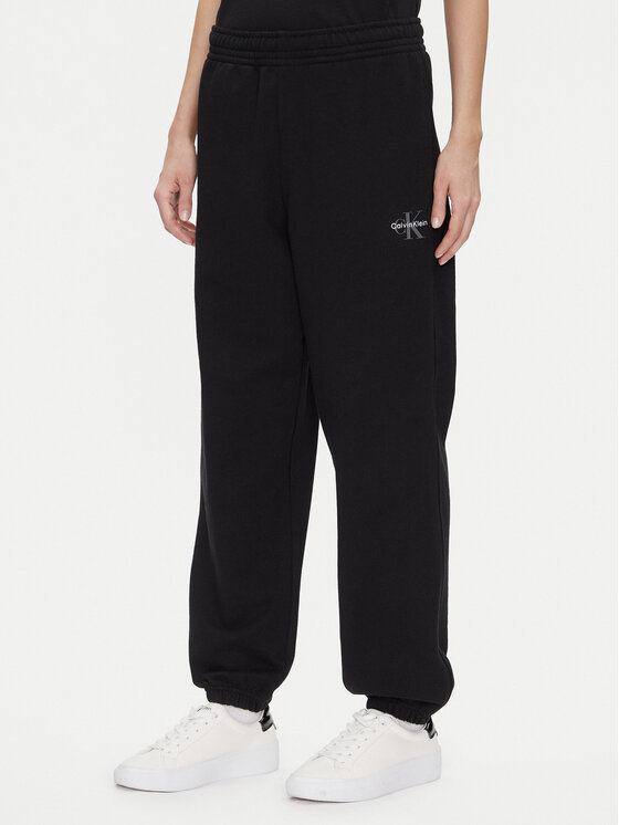 Calvin Klein Jeans Calvin Klein Jeans Pantaloni trening Monologo LV047B235G Negru Regular Fit