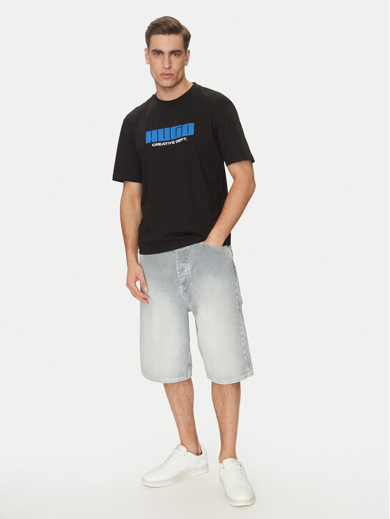 HUGO HUGO Pantaloni scurți de blugi 50534609 Albastru celest Regular Fit