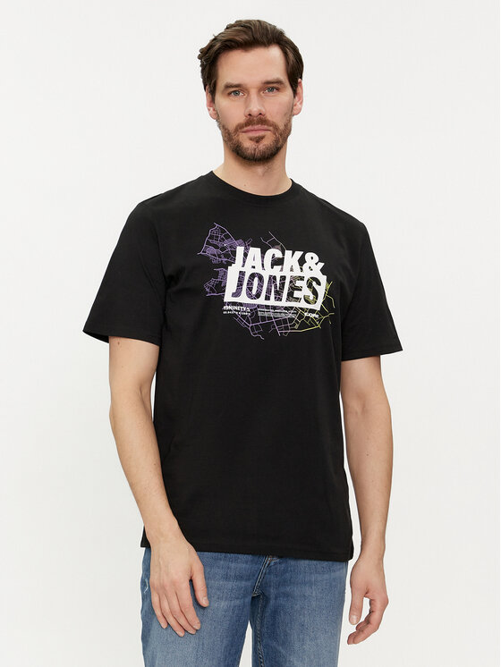 Jack&Jones Jack&Jones Komplekt kahest t-särgist Map Logo 12260796 Must Regular Fit