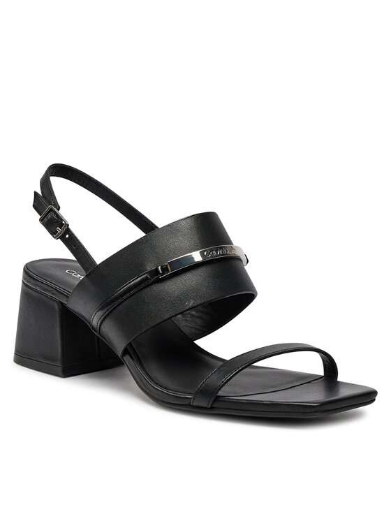 Calvin Klein Calvin Klein Sandali Heel Sandal 45 Met Bar Lth HW0HW02056 Nero